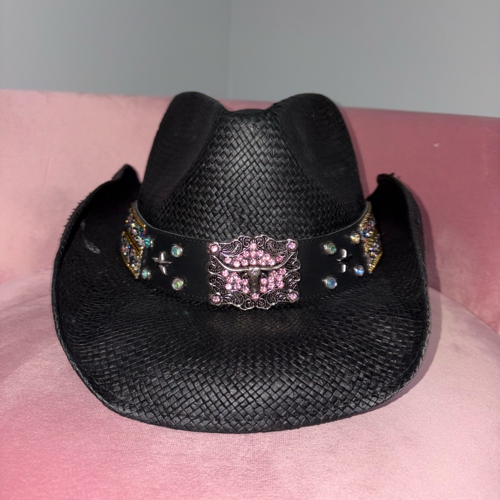 Shyanne Black Cowboy Hat with Rhinestone Accents